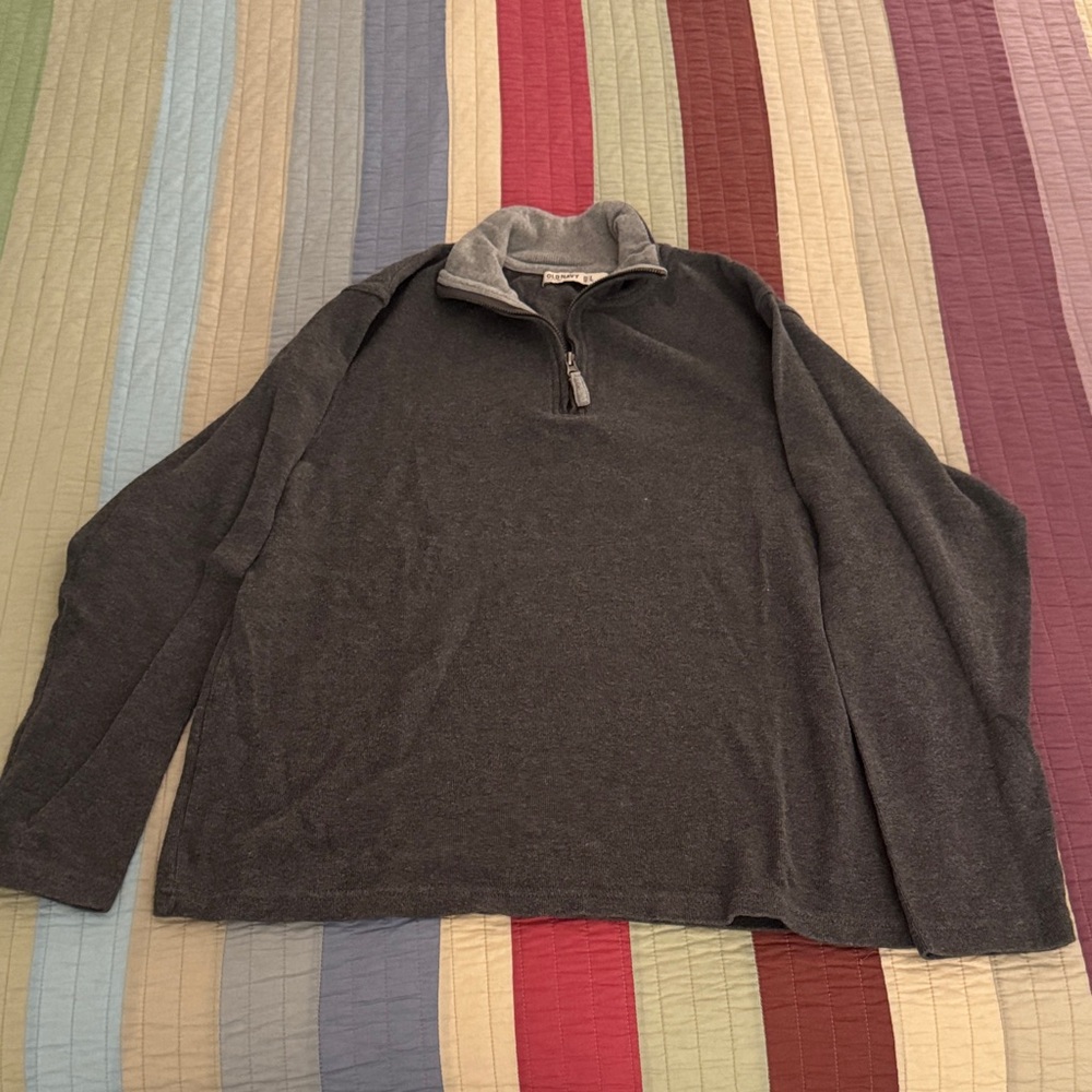 Old Navy Charcoal Gray Quarter-Zip Sweater
